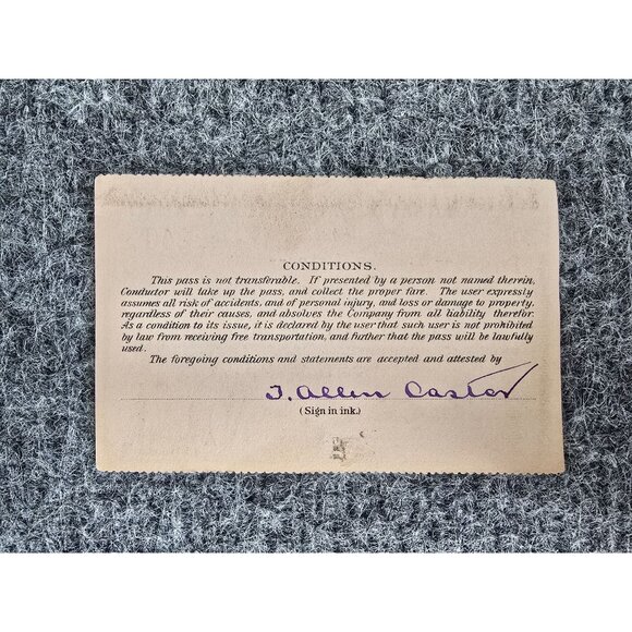 1928 West Jersey & Seashore Railroad Pass No. 240 Signed By Vice-President - Picture 4 of 4